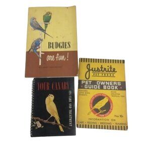 3 Vintage Bird Books 1930s- Budgies Are Fun, Your Canary & Book For Pet Birds
